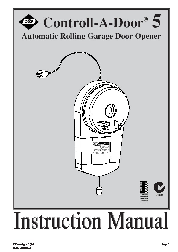 Precision 800 Garage Door Opener Manual - Bios Pics